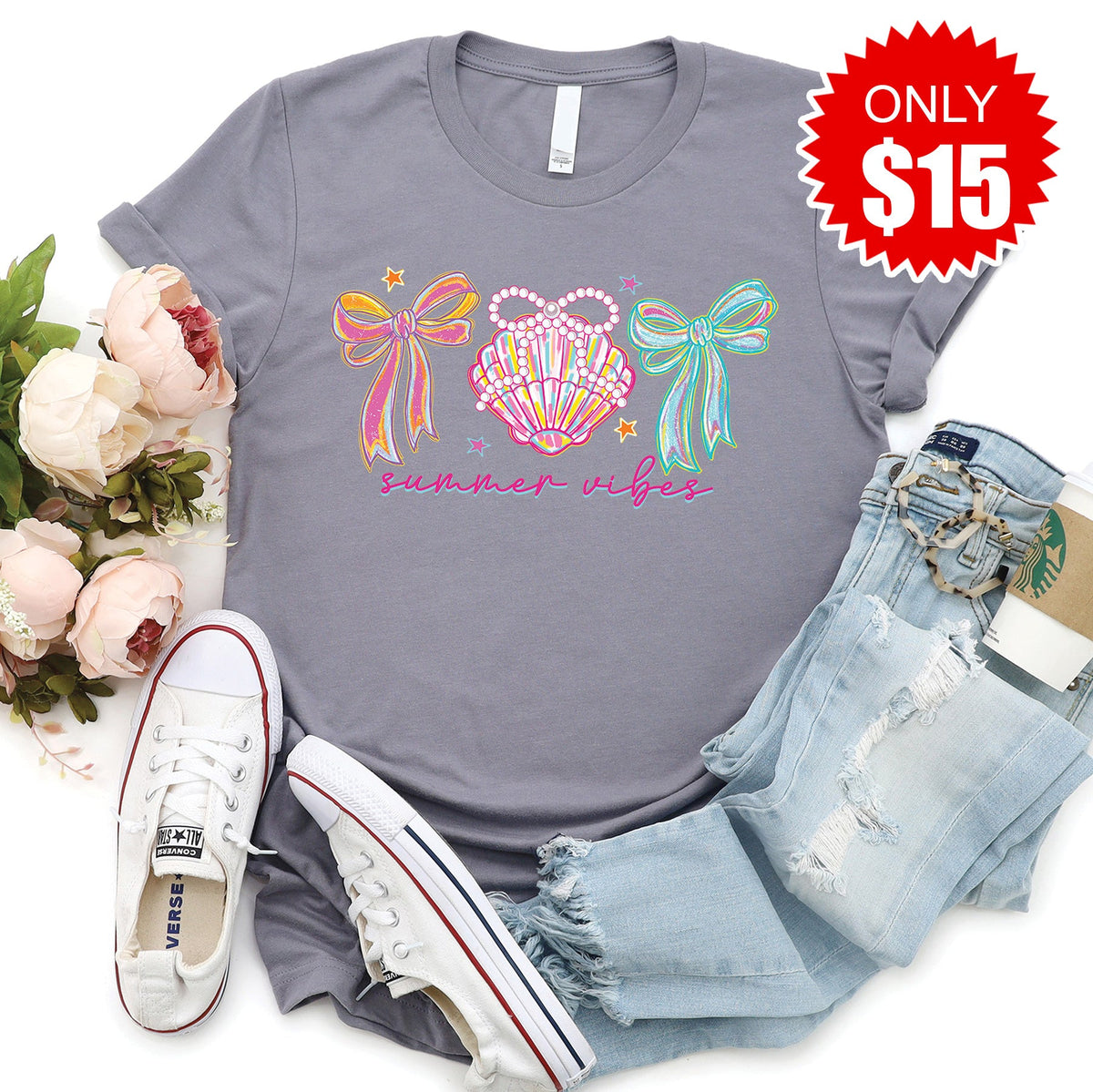 Summer Vibes Tee - Heather Storm - 15 product image 1