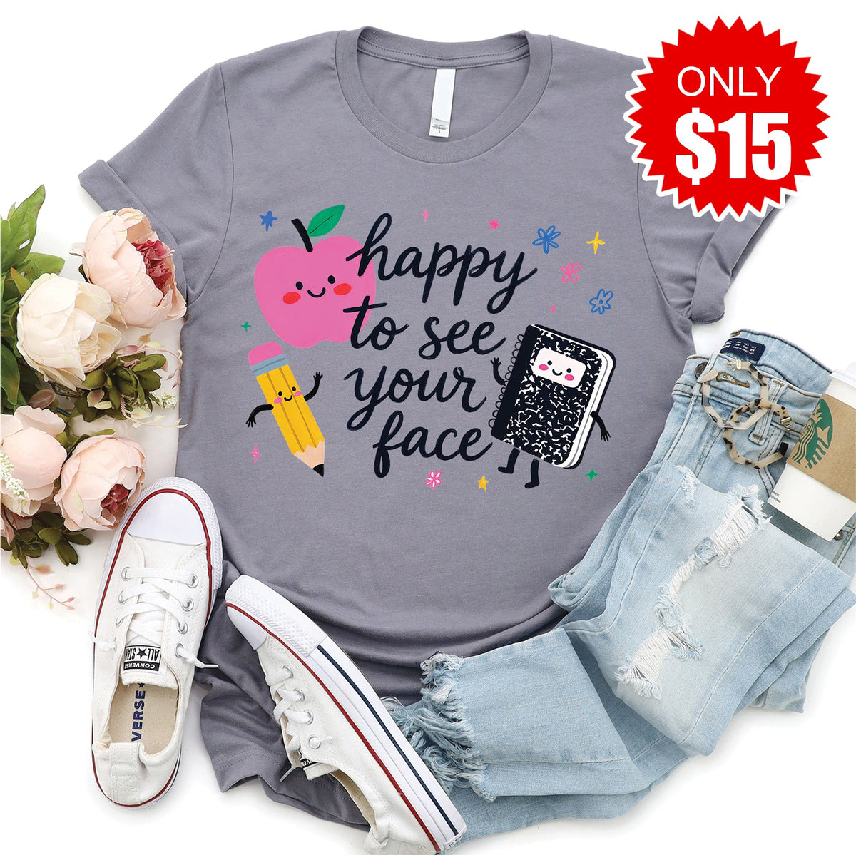 Happy To See You Tee - Heather Storm - 15 product image 1