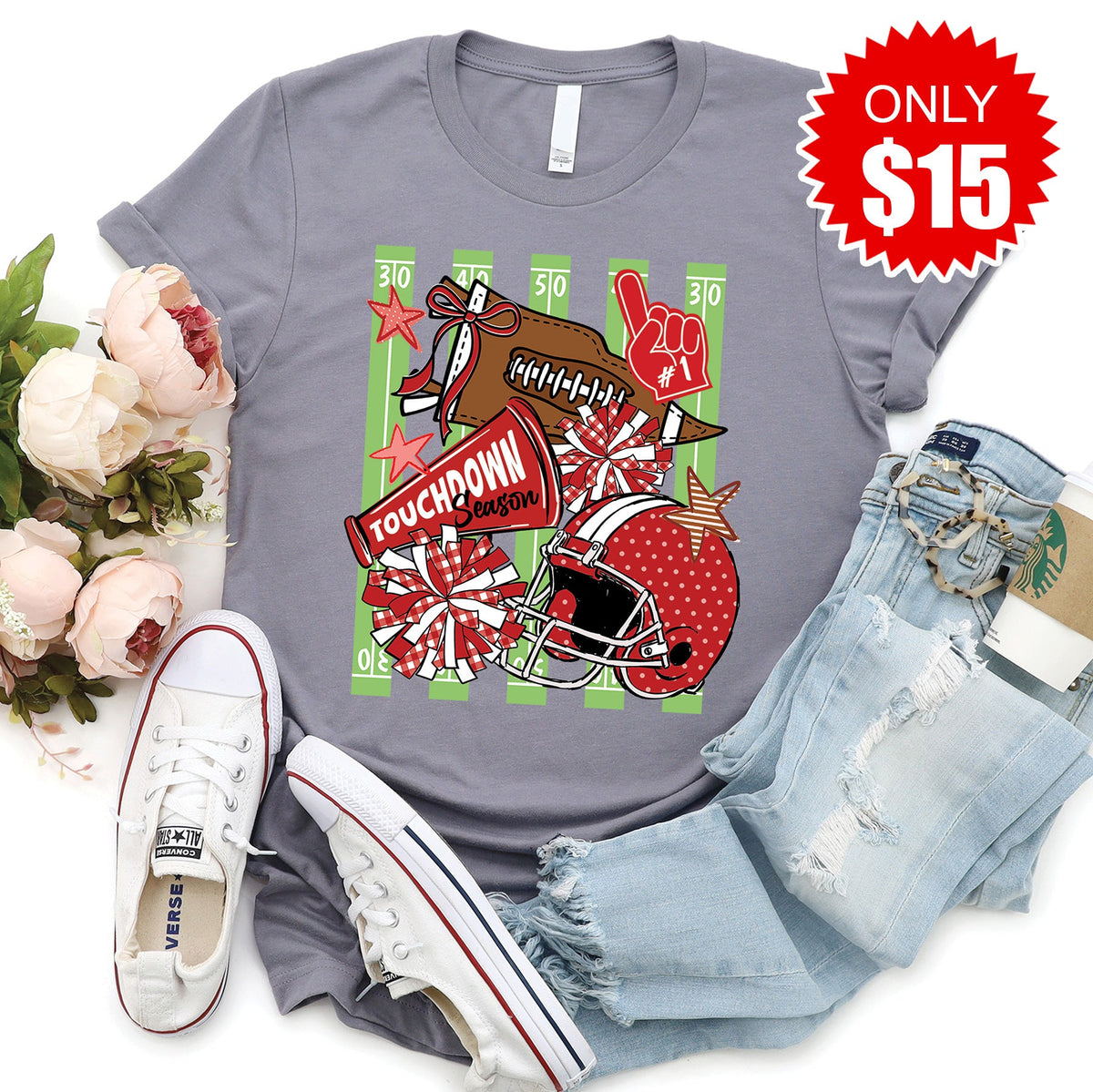 Touchdown Season Tee - Heather Storm - 15 product image 1