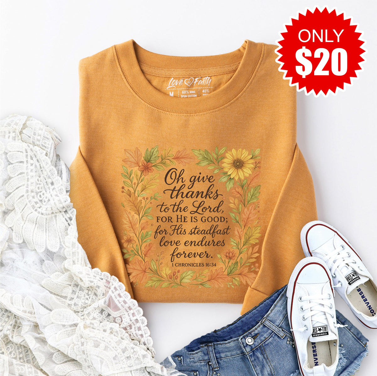 Give Thanks Sweatshirt - Heather Toast - 20 product image 1