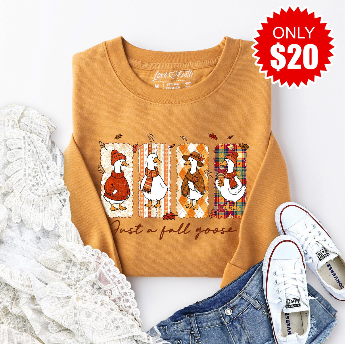 Fall Goose Sweatshirt - Heather Toast - 20 product image 1