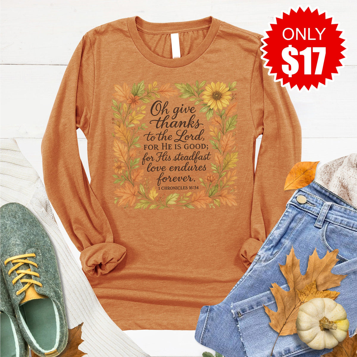 Give Thanks Long Sleeve - Heather Toast - 17 product image 1