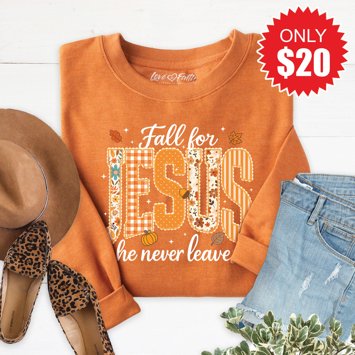 Fall For Jesus Sweatshirt - Heather Autumn - 20 product image 1