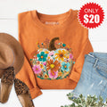 Pumpkin Boho Floral Sweatshirt - Heather Autumn - 20 product image 1