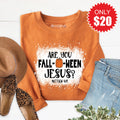 Are You Fall-O-Ween Jesus Sweatshirt - Heather Autumn - 20 product image 1