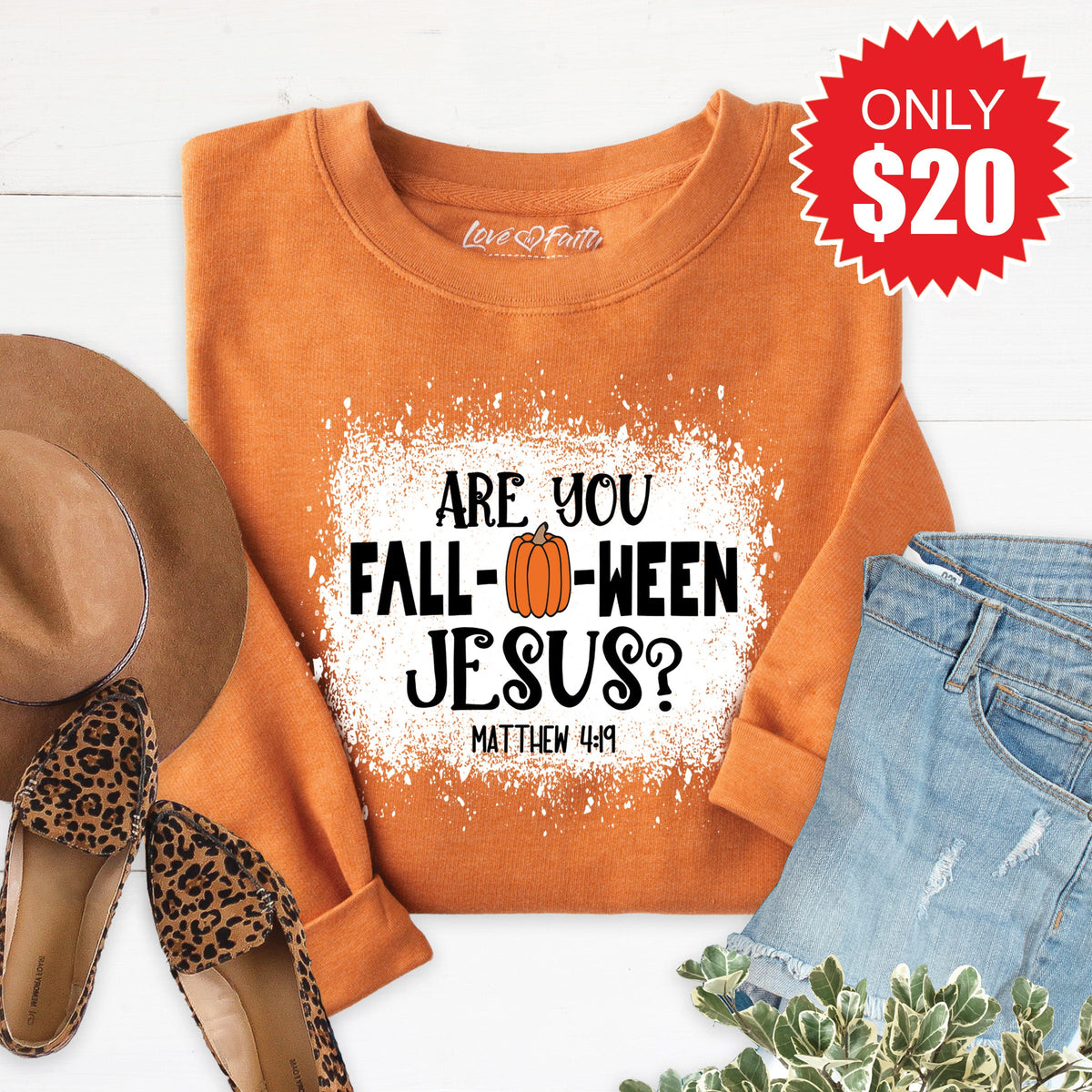 Are You Fall-O-Ween Jesus Sweatshirt - Heather Autumn - 20 product image 1