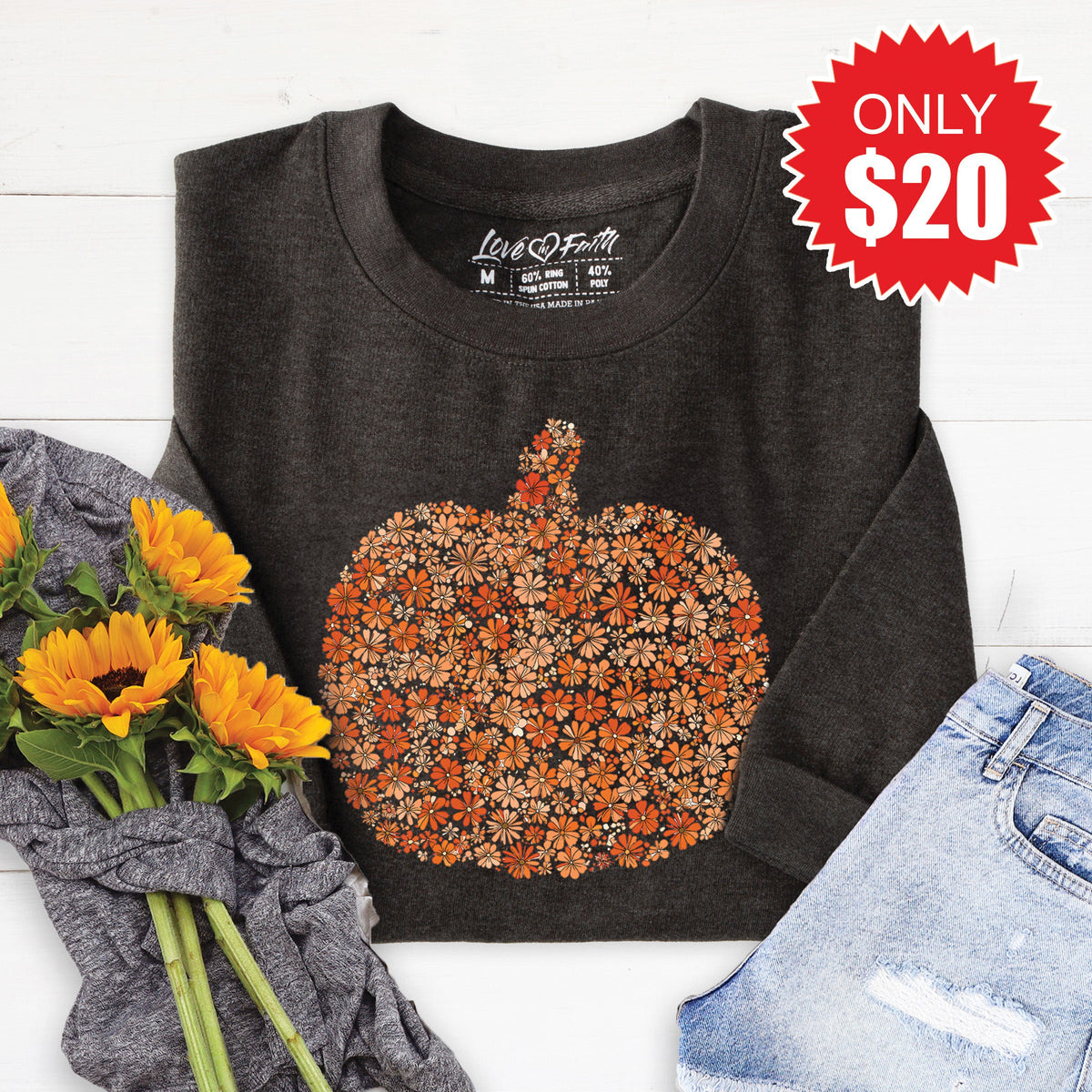 Pumpkin Sweatshirt - Heather Charcoal - 20 product image 1
