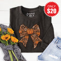 Pumpkin Bow Sweatshirt - Heather Charcoal - 20 product image 1