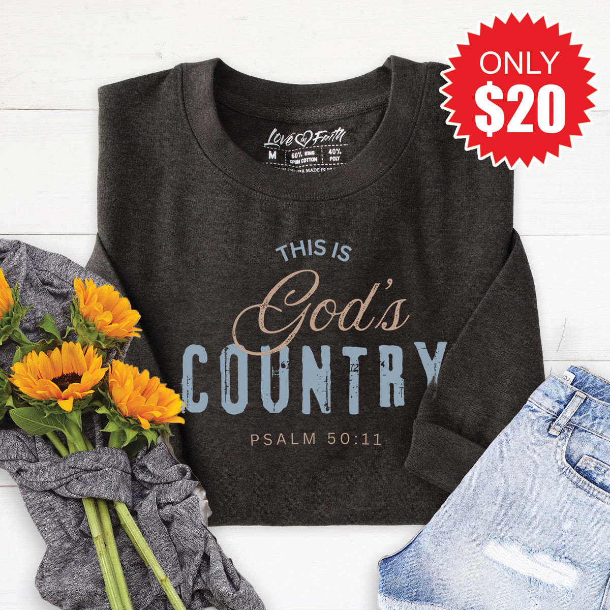 God's Country Sweatshirt - Heather Charcoal - 20 product image 1