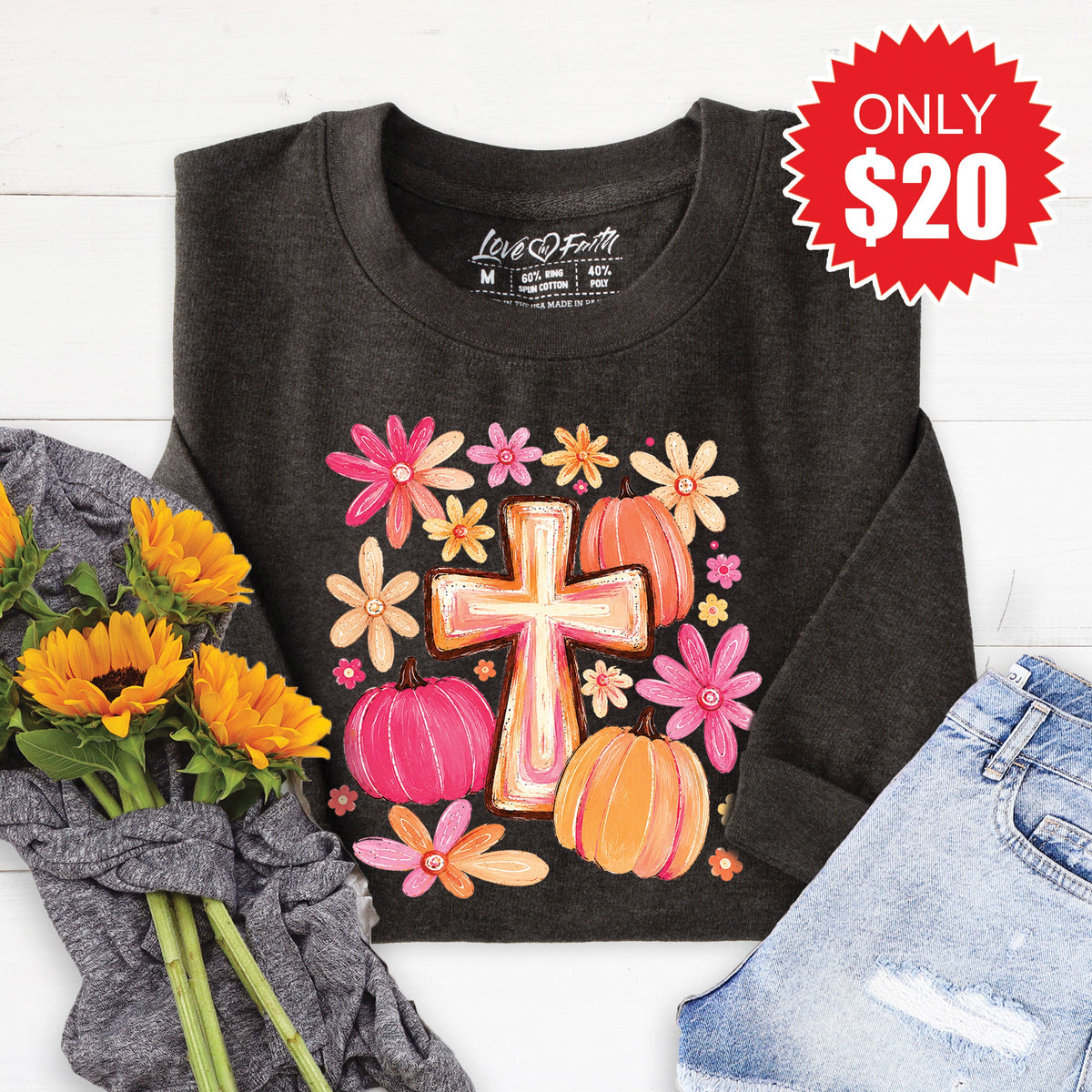 Cross Fall Sweatshirt - Heather Charcoal - 20 product image 1