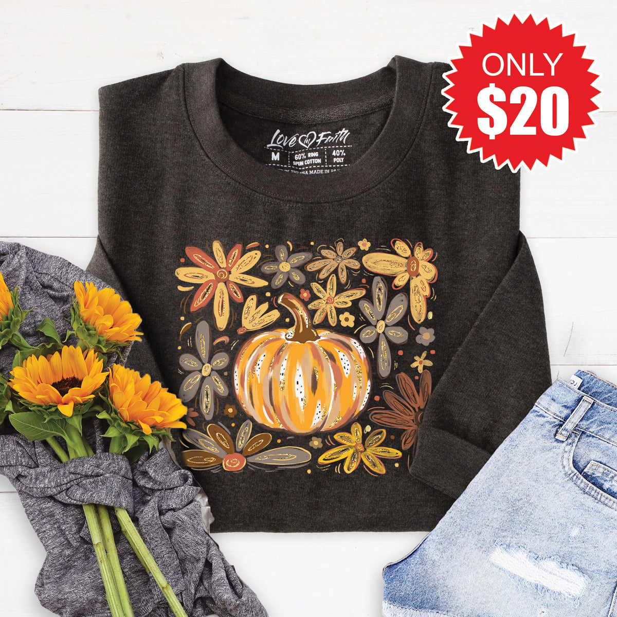 Pumpkin Sweatshirt - Heather Charcoal - 20 product image 1