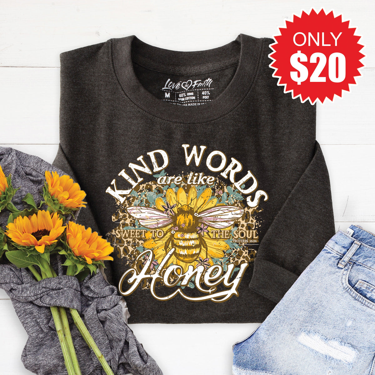 Kind Words Sweatshirt - Heather Charcoal - 20 product image 1