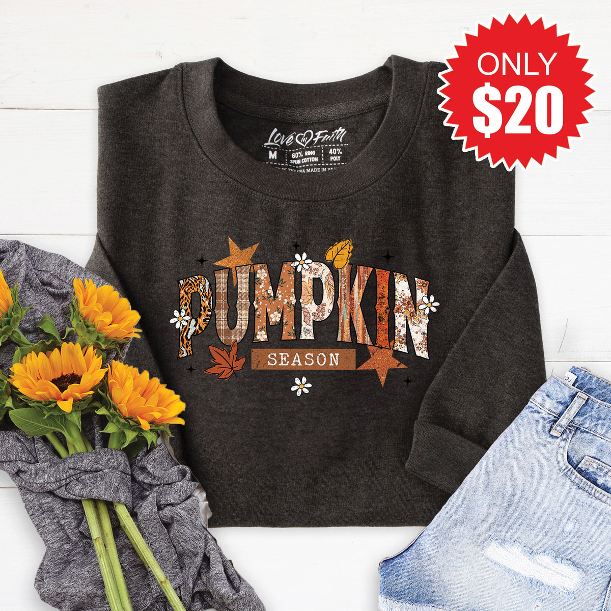 Pumpkin Season Sweatshirt - Heather Charcoal - 20 product image 1