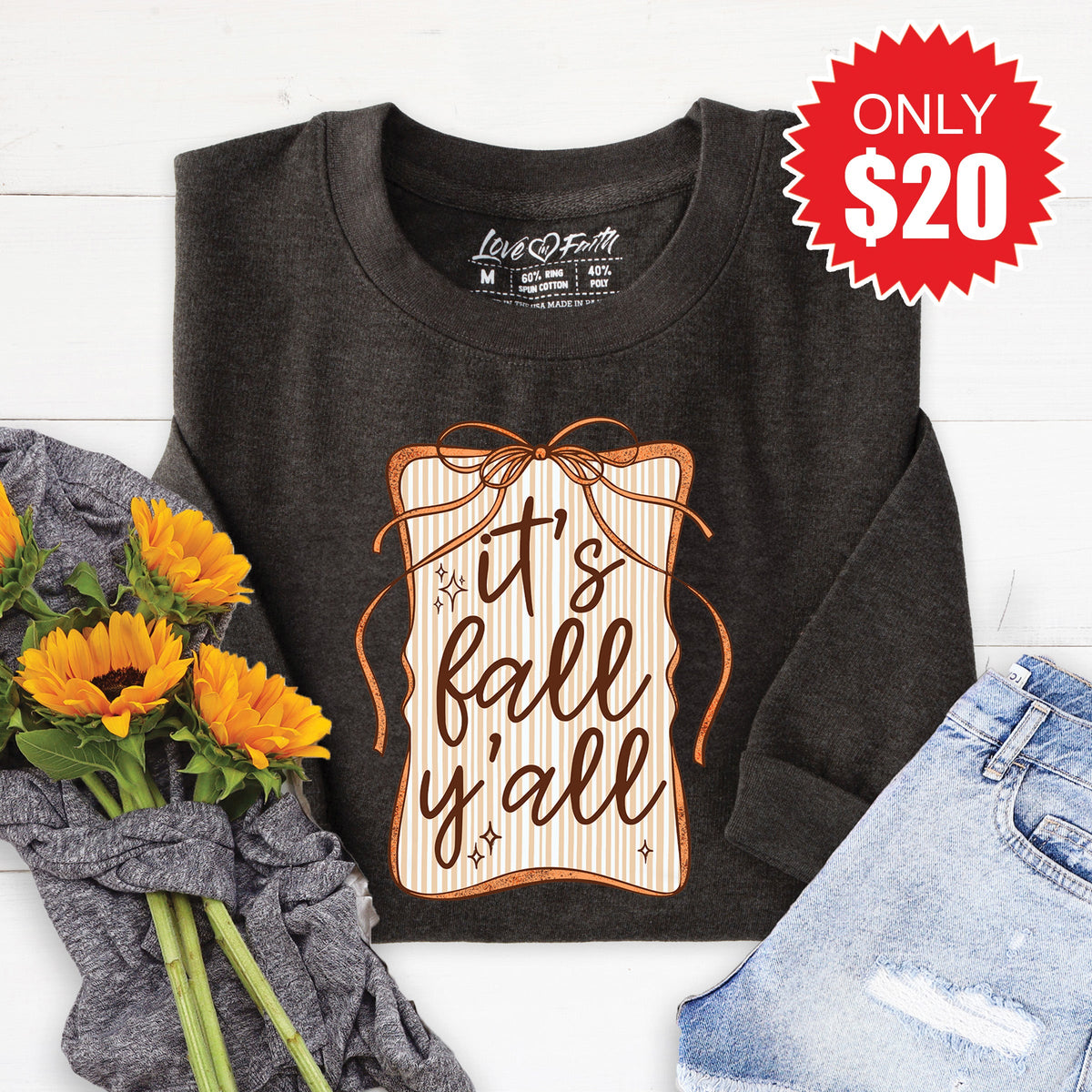 It's Fall Ya'll Sweatshirt - Heather Charcoal - 20 product image 1