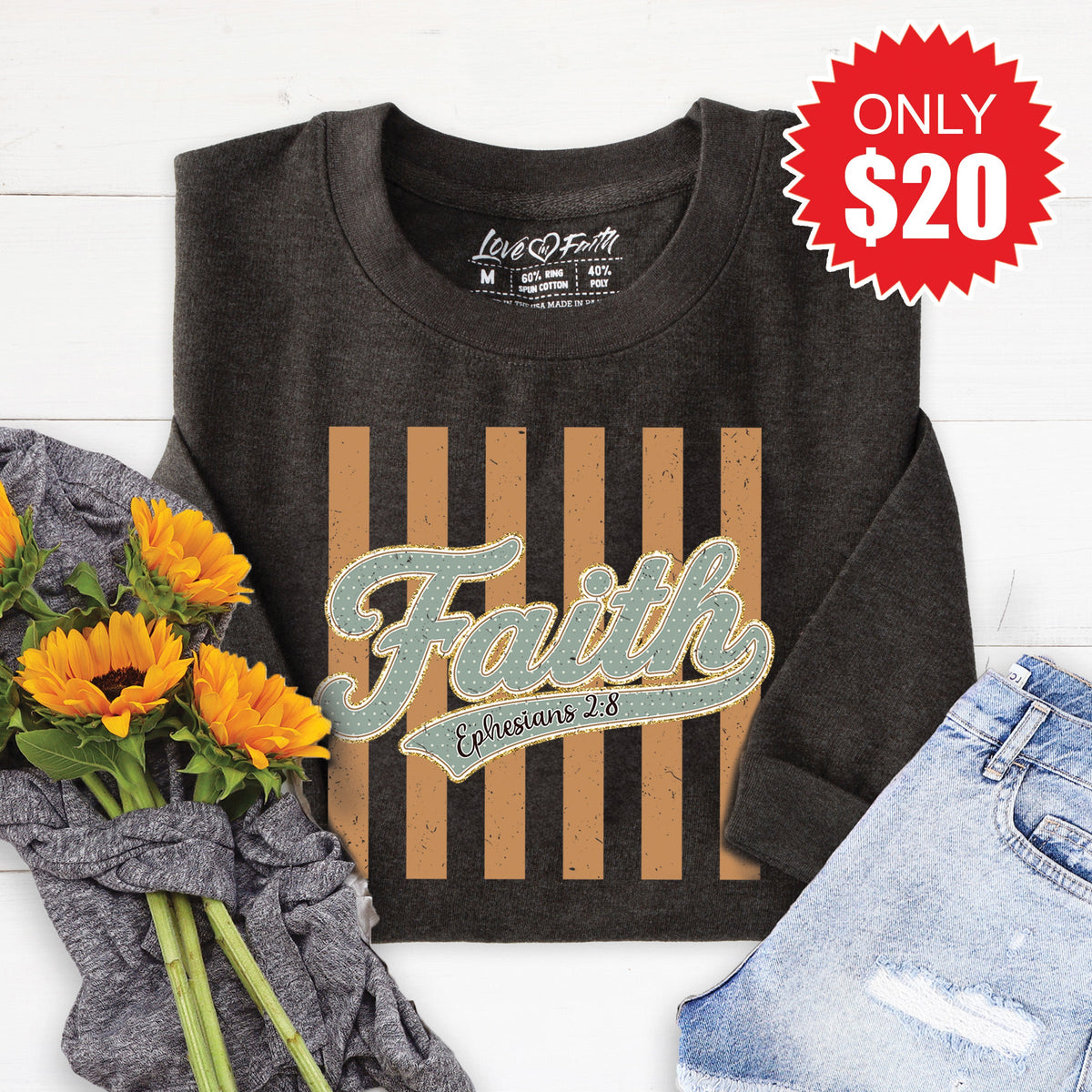 Faith Sweatshirt - Heather Charcoal - 20 product image 1