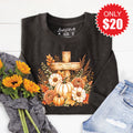 Cross And Pumpkins Sweatshirt - Heather Charcoal - 20 product image 1