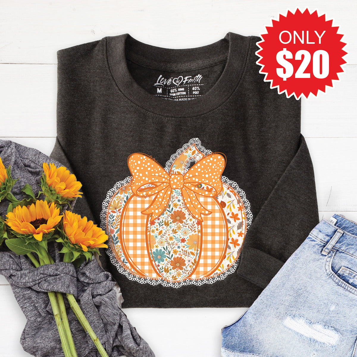 Pumpkin Sweatshirt - Heather Charcoal - 20 product image 1