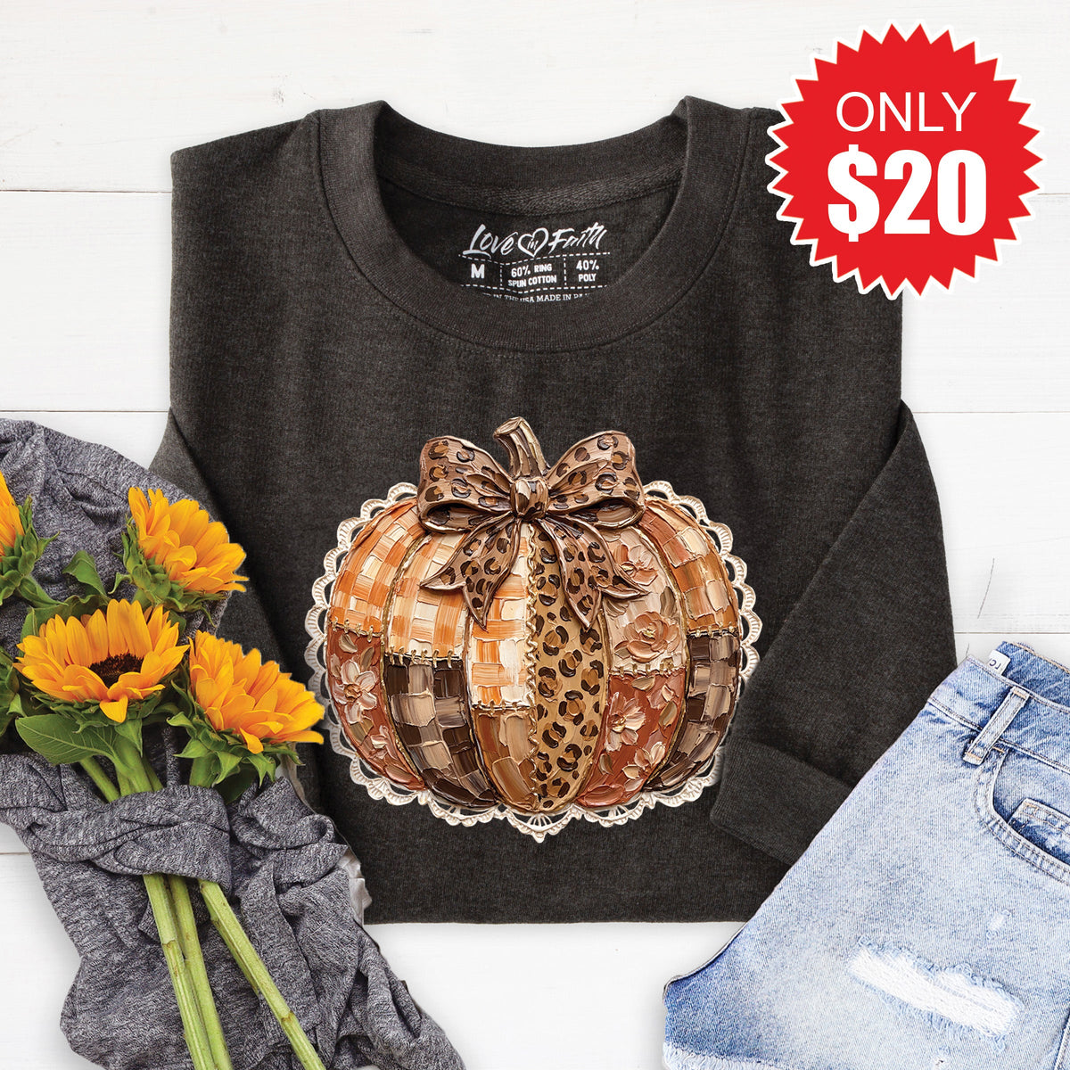 Pumpkin Sweatshirt - Heather Charcoal - 20 product image 1