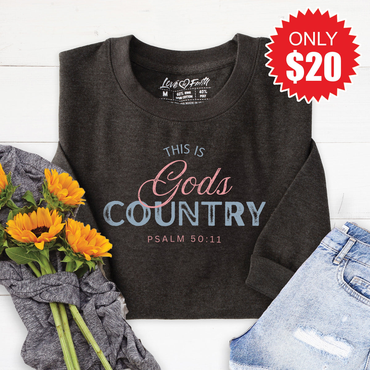 God's Country Sweatshirt - Heather Charcoal - 20 product image 1