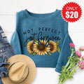 Not Perfect Just Forgiven Sweatshirt - Heather Deep Teal product image 1