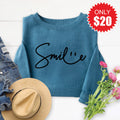Smile Sign Sweatshirt - Heather Deep Teal - 20 product image 1