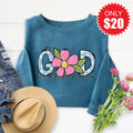 My God Loves Sweatshirt - Heather Deep Teal - 20 product image 1