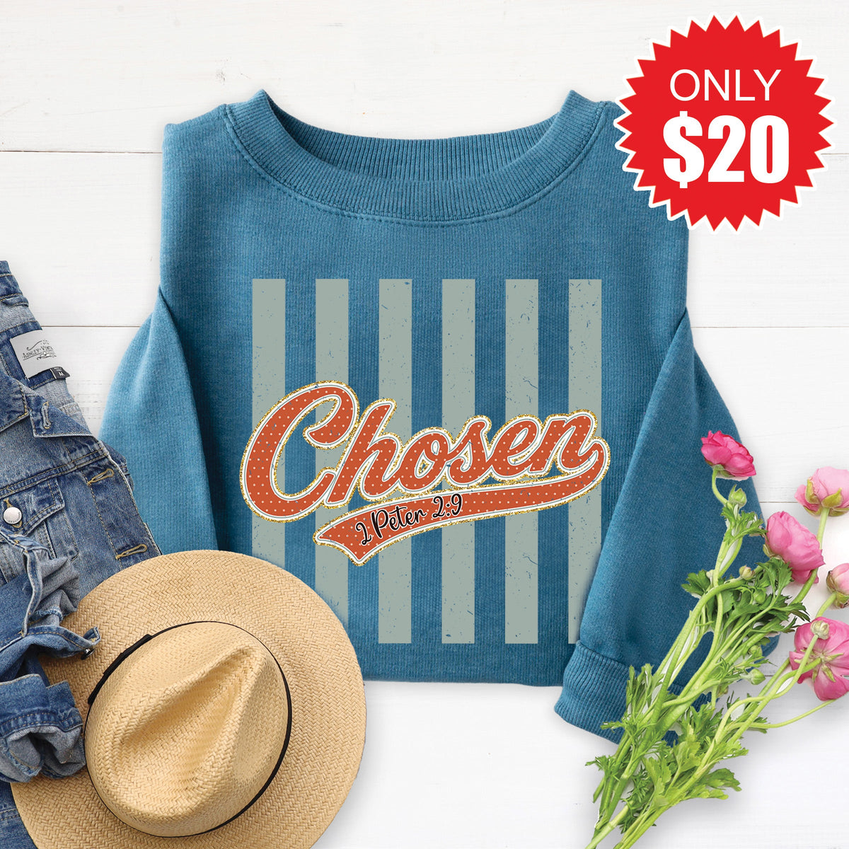 Chosen Sweatshirt - Heather Deep Teal - 20 product image 1