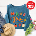 Pray Sweatshirt - Heather Deep Teal - 20 product image 1