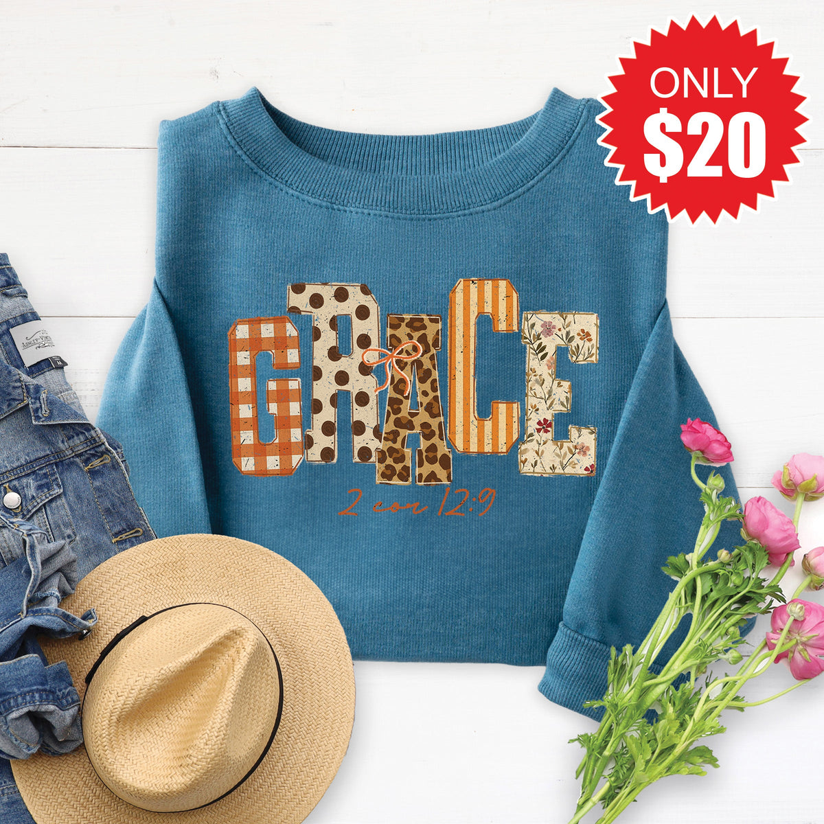 Grace Sweatshirt - Heather Deep Teal - 20 product image 1