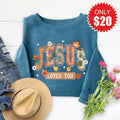Jesus Loves You Sweatshirt - Heather Deep Teal - 20 product image 1