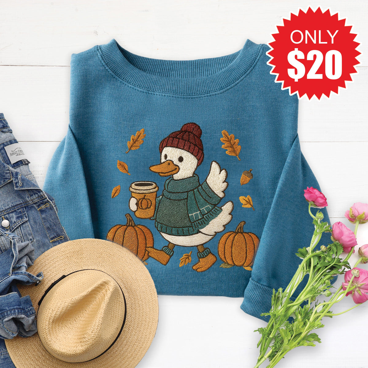 Bruh Its Fall Sweatshirt - Heather Deep Teal - 20 product image 1