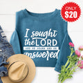 I Sought The Lord Sweatshirt - Heather Deep Teal - 20 product image 1