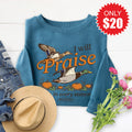 I Will Praise Him Sweatshirt - Heather Deep Teal - 20 product image 1