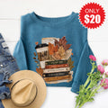 Fall Leaves Sweatshirt - Heather Deep Teal - 20 product image 1
