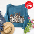 Pumpkin Trio Sweatshirt - Heather Deep Teal - 20 product image 1