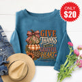 Give Thanks Sweatshirt - Heather Deep Teal - 20 product image 1