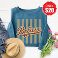Believe Sweatshirt - Heather Deep Teal - 20 product image 1