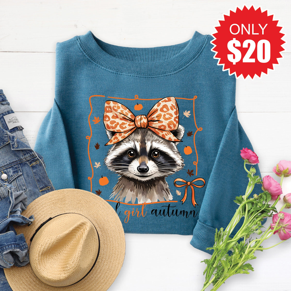 Feral Girl Autumn Sweatshirt - Heather Deep Teal - 20 product image 1