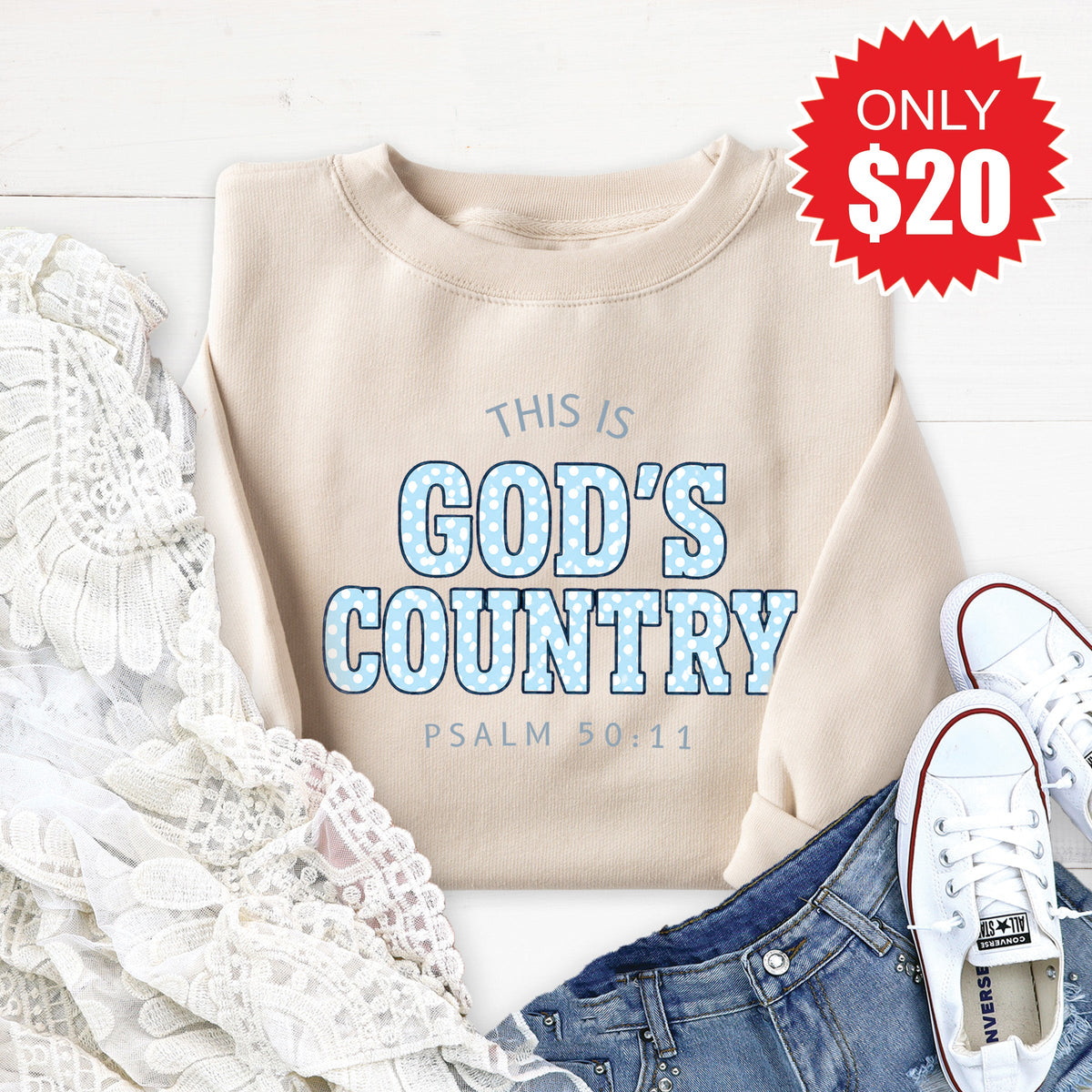 God's Country Sweatshirt - Heather Dust - 20 product image 1