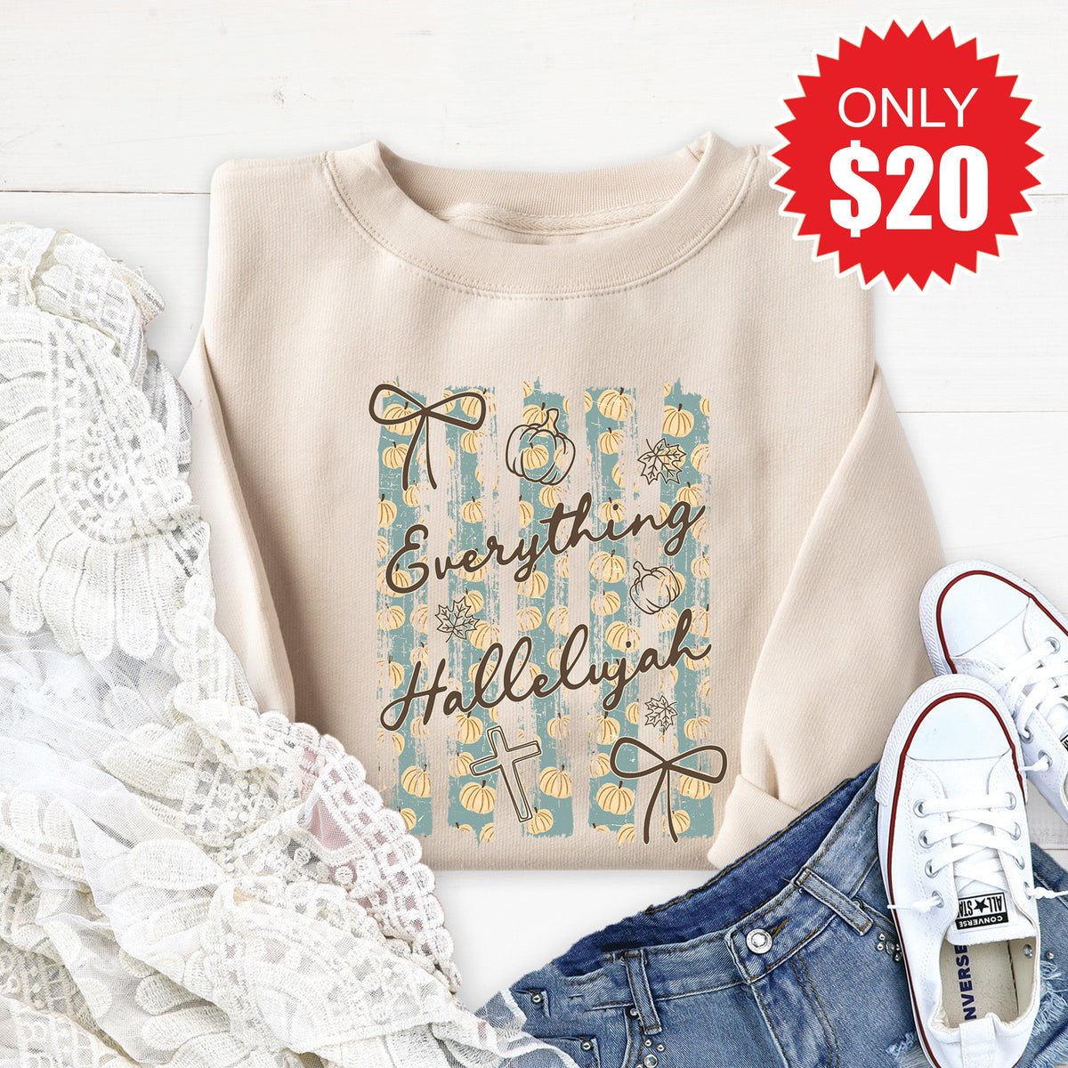 Everything Hallelujah Sweatshirt - Heather Dust - 20 product image 1