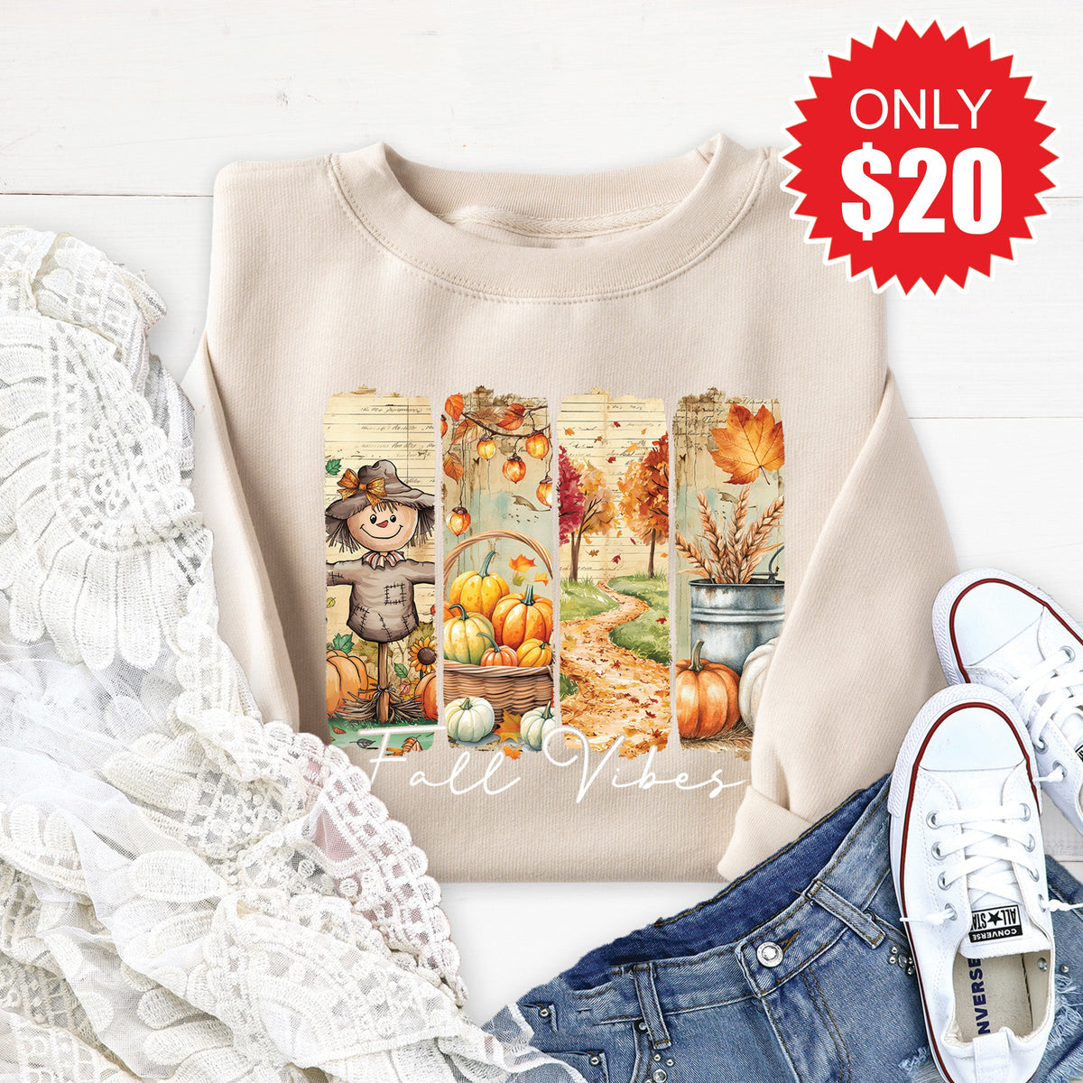 Fall Vibes Sweatshirt - Heather Dust - 20 product image 1