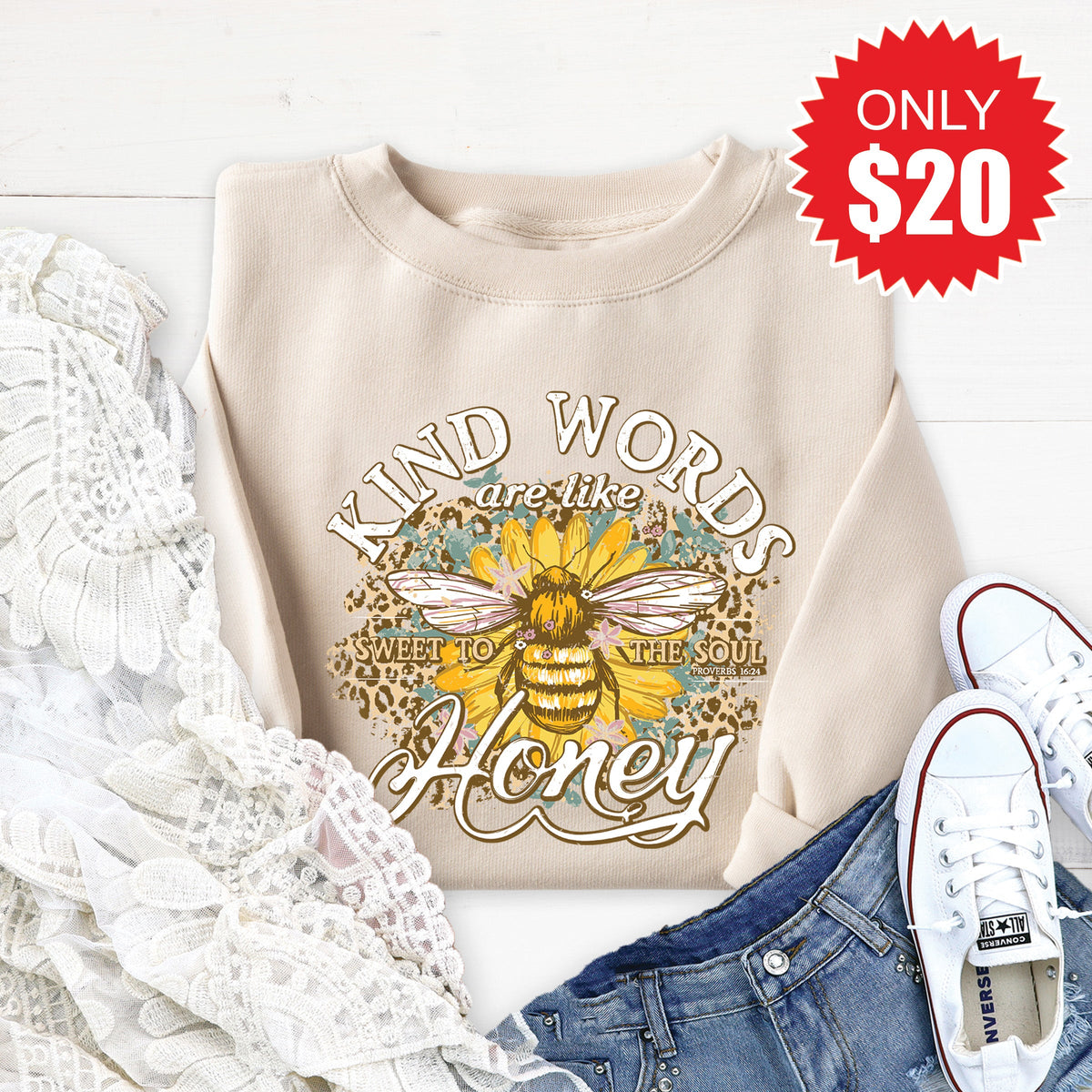 Kind Words Sweatshirt - Heather Dust - 20 product image 1
