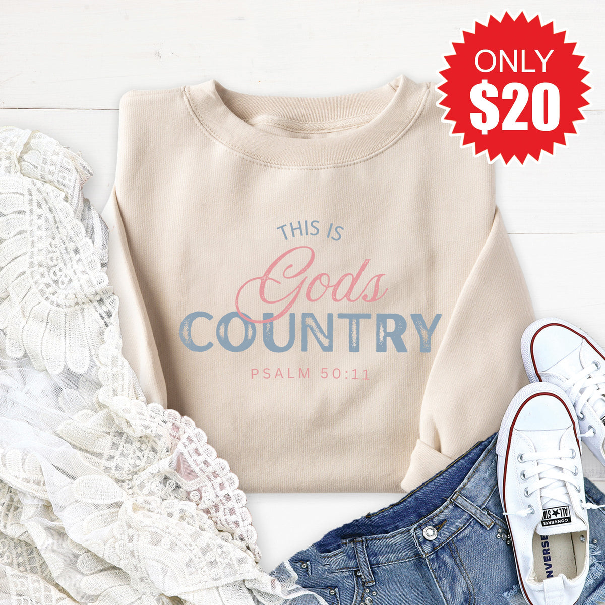 God's Country Sweatshirt - Heather Dust - 20 product image 1