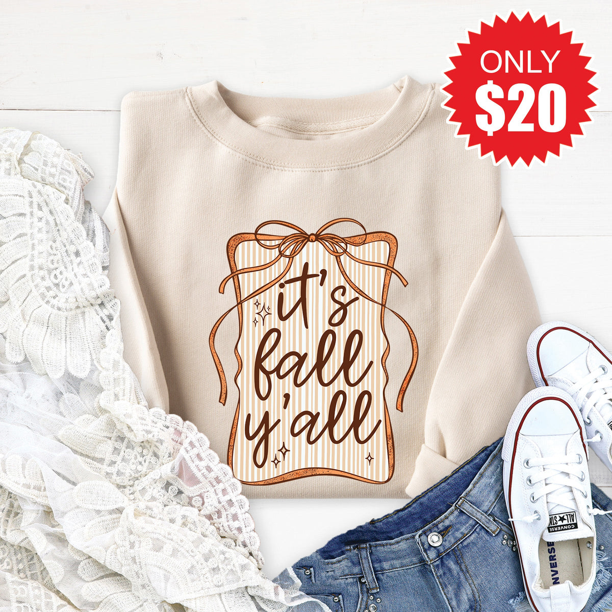It's Fall Ya'll Sweatshirt - Heather Dust - 20 product image 1