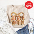 Cozy Season Bow Sweatshirt - Heather Dust - 20 product image 1