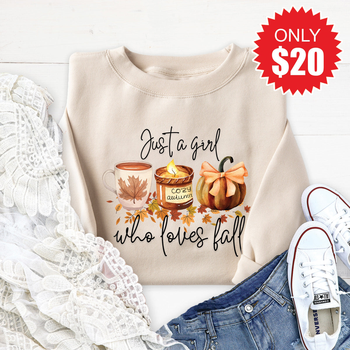 Just a Girl Sweatshirt - Heather Dust - 20 product image 1