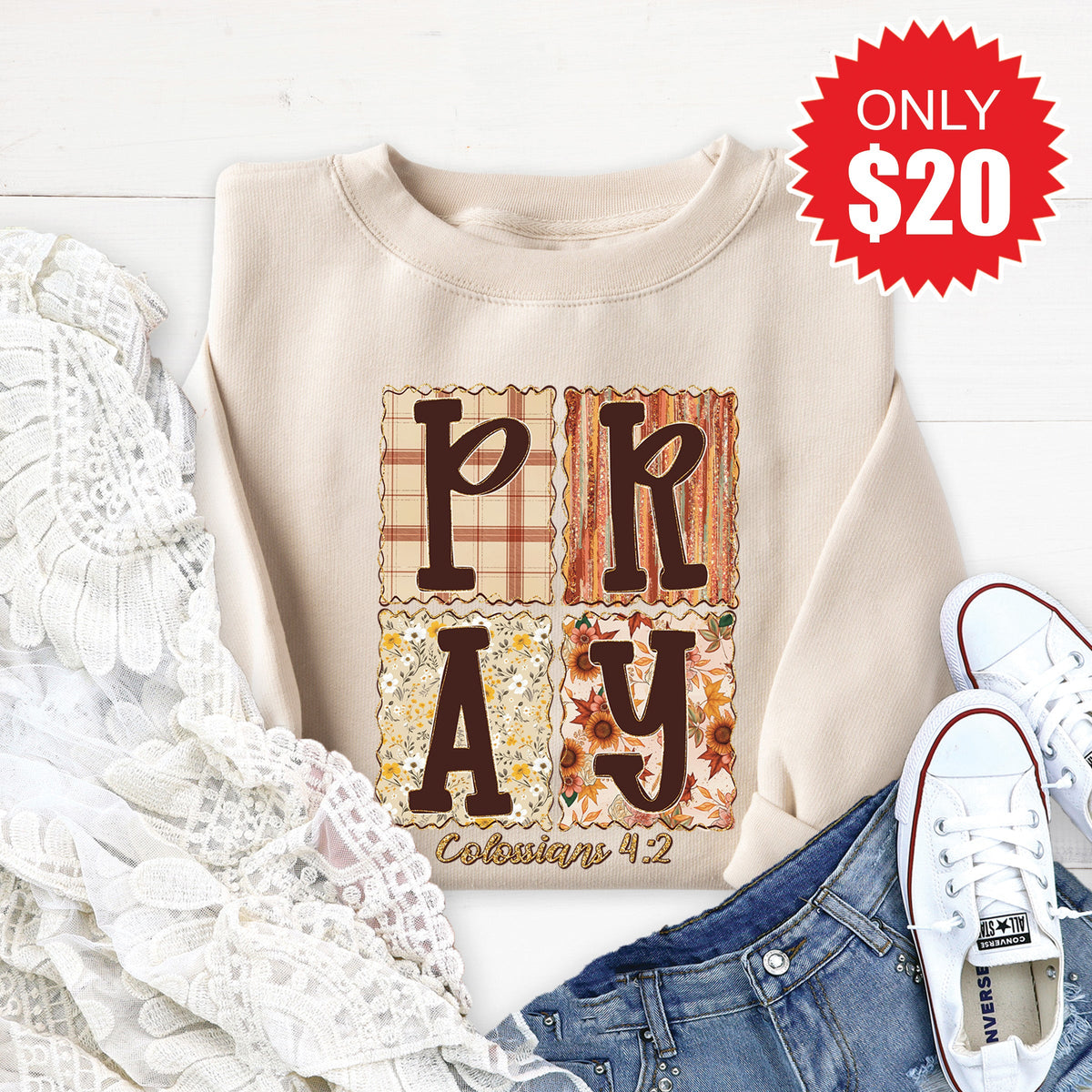 Pray Sweatshirt - Heather Dust - 20 product image 1