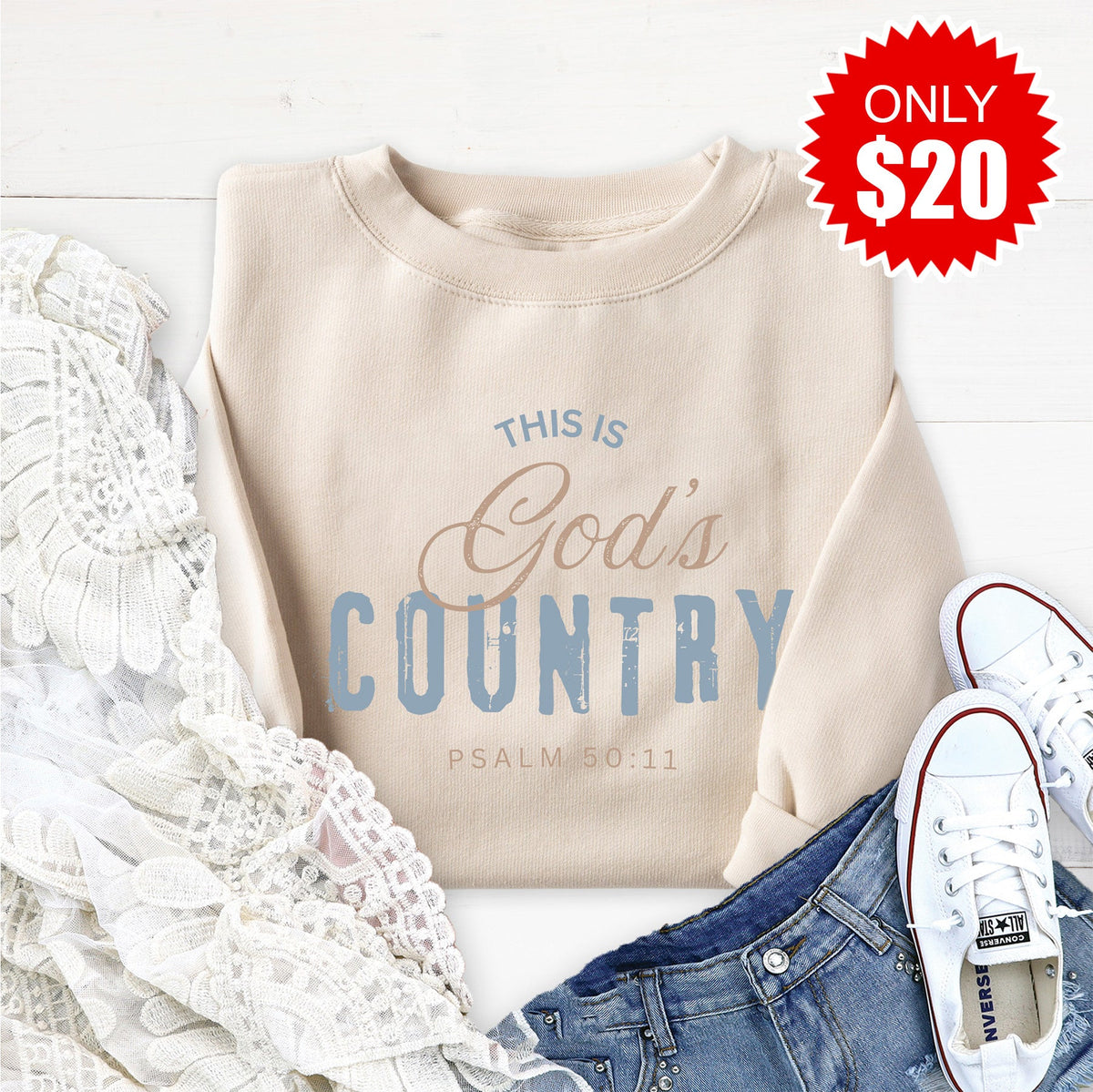 God's Country Sweatshirt - Heather Dust - 20 product image 1