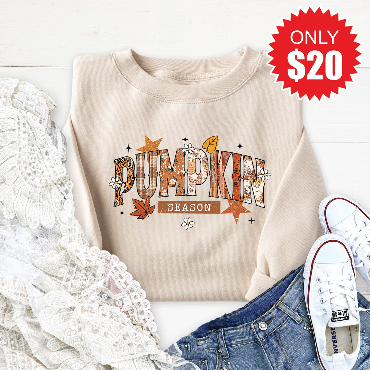 Pumpkin Season Sweatshirt - Heather Dust - 20 product image 1