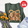 Cozy Season Bow Sweatshirt - Heather Forest - 20 product image 1